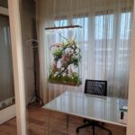 compact glass plant installation in wall niche